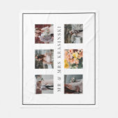 Elegant Mr & Mrs. Wedding 6 Foto Collage Fleecedecke (Vorderseite)