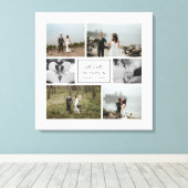 Elegant Mr. & Mrs. Wedding Foto Collage Leinwanddruck (Insitu (Holzboden))