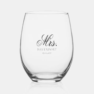 Elegant Mr. & Mrs. Wedding Keepake Geschenk Weinglas Ohne Stiel