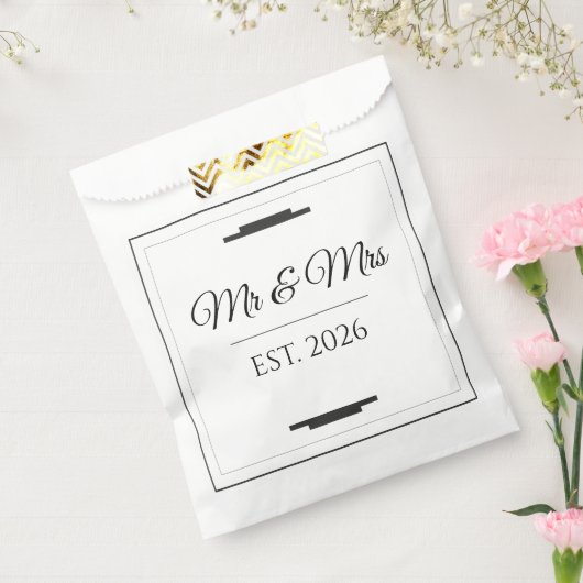 Elegant Mr & Mrs Wedding Modern Minimalist Favor Geschenktütchen (Versiegelt)