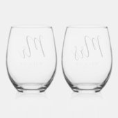 Elegant Mr. & Mrs. Weinglas Ohne Stiel (Rückseite)