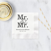 Elegant Mr. und Mr. Black Gray Wedding Monogram Serviette