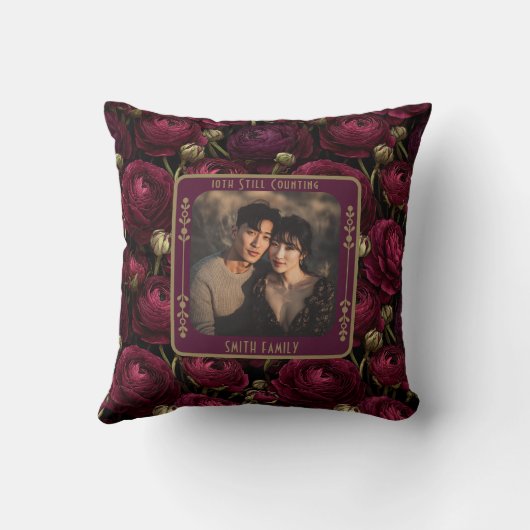 Elegant Mr. und Mrs. 5th Anniversary Throw Kissen (Rückseite)