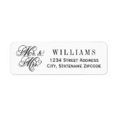 Elegant Mr. und Mrs. Black Script Custom Monogram (Vorne)