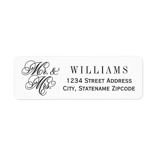 Elegant Mr. und Mrs. Black Script Custom Monogram (Vorne)