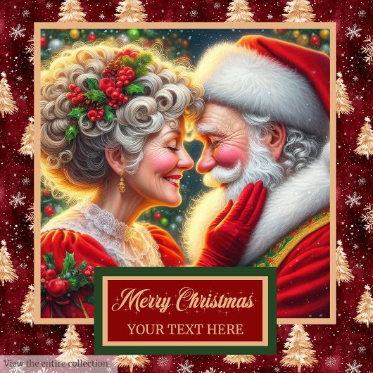 Elegant Mr. und Mrs. Claus Gold Trees Badetuch Badhandtuch Set