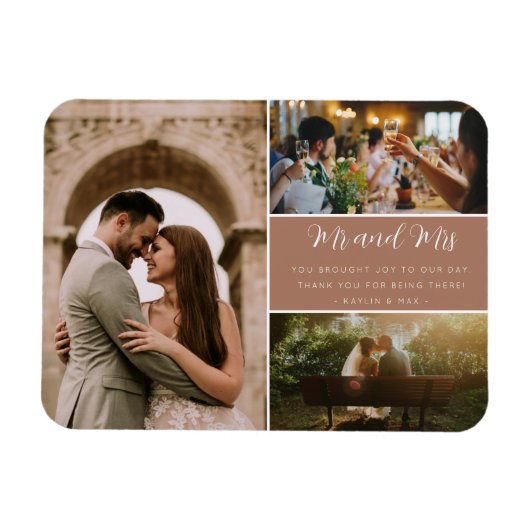 Elegant Mr. und Mrs. Danke, Foto Collage Magnet (Horizontal)