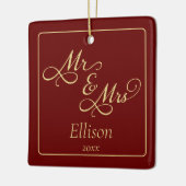 Elegant Mr. und Mrs. Keramikornament (Links)