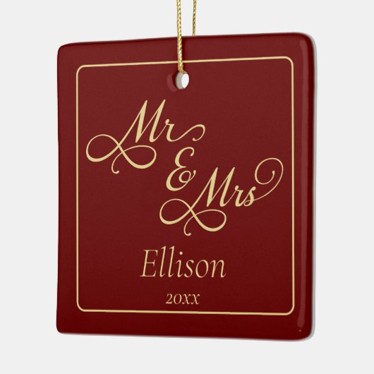 Elegant Mr. und Mrs. Keramikornament (Links)