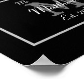 Elegant Mr. und Mrs. Monogram Black Poster (Ecke)