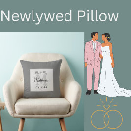 Elegant Mr. und Mrs. Monogram Kissen