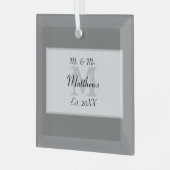 Elegant Mr. und Mrs. Monogram Ornament Aus Glas (Vorderseite links)