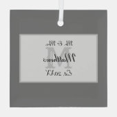 Elegant Mr. und Mrs. Monogram Ornament Aus Glas (Rückseite)