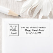 Elegant Mr. und Mrs. Monogram Wedding Rücksendeadr (Insitu)
