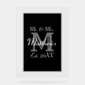 Elegant Mr. und Mrs. Name Black Acrylschild (Vorderseite)