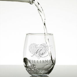 Elegant Mr. und Mrs. Personalisiert Weinglas Ohne Stiel