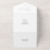 Elegant Mr. und Mrs. Script Dusty Blue Wedding All In One Einladung (Außenbereich)