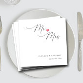 Elegant Mr. und Mrs. Script | Personalisierte Hoch Serviette