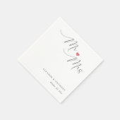 Elegant Mr. und Mrs. Script | Personalisierte Hoch Serviette (Ecke)