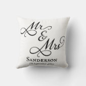 Elegant Mr. und Mrs. Wedding Kissen (Rückseite)