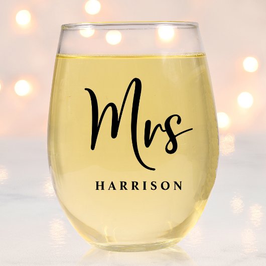 Elegant Mr. Wedding Weinglas Ohne Stiel