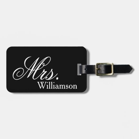 Elegant Mrs. Travel Luggage Tag Gepäckanhänger (Vorderseite horizontal)