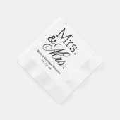 Elegant Mrs. und Mrs. Wedding Monogram Serviette (Ecke)