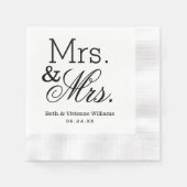 Elegant Mrs. und Mrs. Wedding Monogram Serviette (Vorderseite)