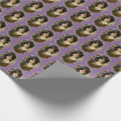 Elegant Mucha Style Porträt einer schönen Frau Geschenkpapier (Ecke)