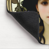 Elegant Mucha Style Porträt einer schönen Frau Mousepad (Ecke)