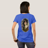 Elegant Mucha Style Porträt einer schönen Frau T-Shirt (Schwarz voll)