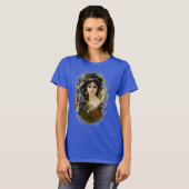 Elegant Mucha Style Porträt einer schönen Frau T-Shirt (Vorne ganz)