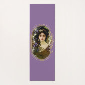 Elegant Mucha Style Porträt einer schönen Frau Yogamatte (Rückseite)