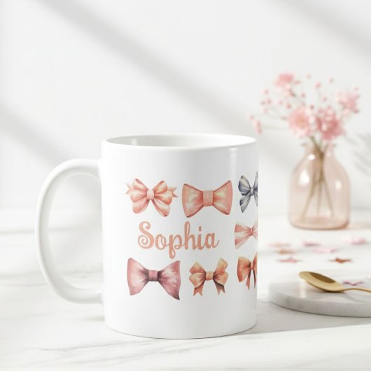 Elegant Mug with Romantic Bows - Personalized Gift Kaffeetasse