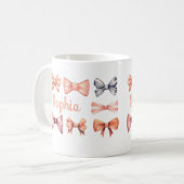 Elegant Mug with Romantic Bows - Personalized Gift Kaffeetasse (Vorderseite Links)