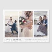 Elegant Multi Foto Wedding Vielen Dank Magnet (Vorderseite)