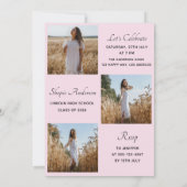 Elegant Multi Photo Graduation Party Einladung (Rückseite)