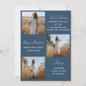 Elegant Multi Photo Graduation Party Einladung (Rückseite)