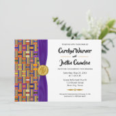Elegant Multicolor African Kente Cloth K45 Wedding Einladung (Stehend Vorderseite)