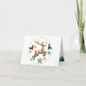 Elegant Multicolor Reindeer Christmas Greeting Car Dankeskarte (Vorderseite)