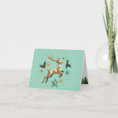 Elegant Multicolor Reindeer Christmas Greeting Car Dankeskarte (Vorderseite)