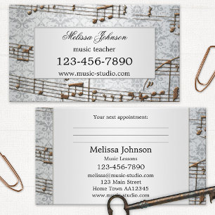 Elegant Music Lessons Appointment Business Cards Terminkarte