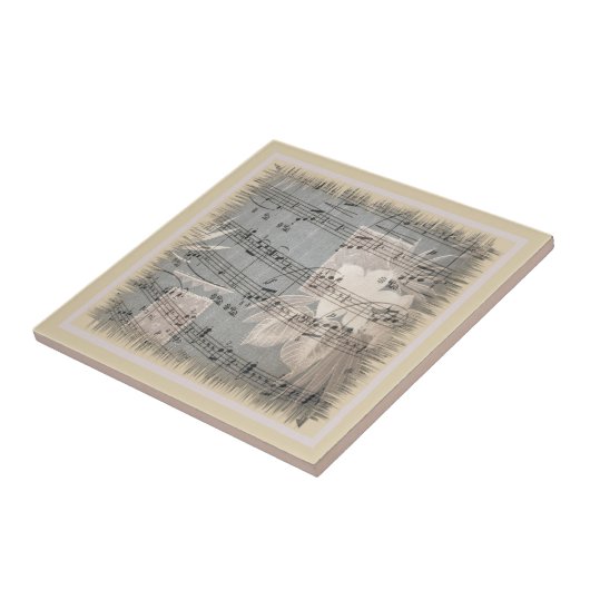 Elegant Music Notes In Blue And Beige Fliese (Seite)