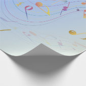 Elegant  Music Notes In Blue Gradient  Geschenkpapier (Ecke)