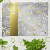 elegant music notes pattern kitchen towel geschirrtuch (Gefaltet)