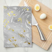 elegant music notes pattern kitchen towel geschirrtuch (Viertel Falte)