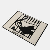 Elegant Music Piano Keyboard Clef Note Stylish Fußmatte (Schrägansicht)