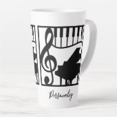 Elegant Music Piano Keyboard Clef Note Stylish Milchtasse (Rechte Ecke)
