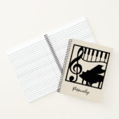 Elegant Music Piano Keyboard Clef Note Stylish Notizblock (Innenseite)