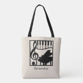 Elegant Music Piano Keyboard Clef Note Stylish Tasche (Rückseite)